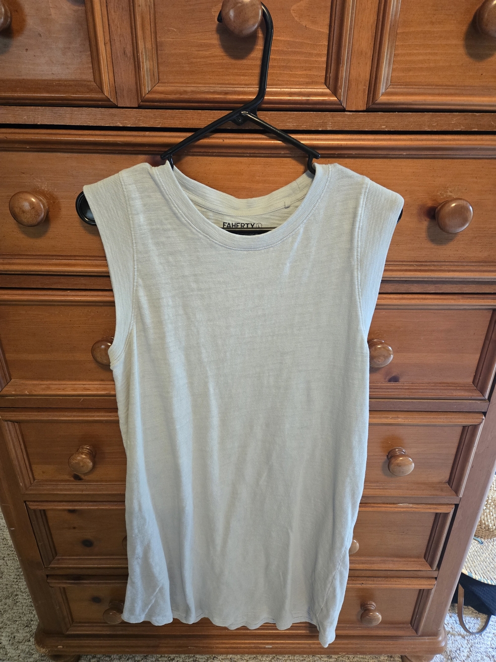 Faherty Pale Blue Sleeveless Crewneck Dress